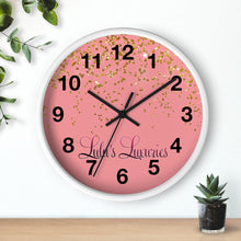 Load image into Gallery viewer, Chic Sparkling Wall Clock - Elegant Home Decor, Gift for Her, Glamorous Wall Art, Modern Timepiece, Pink and Gold Design
