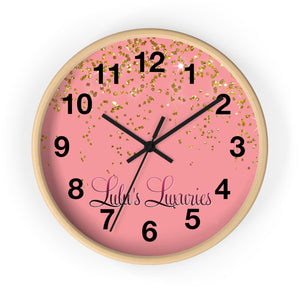 Chic Sparkling Wall Clock - Elegant Home Decor, Gift for Her, Glamorous Wall Art, Modern Timepiece, Pink and Gold Design