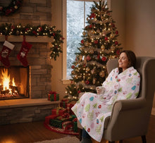 Load image into Gallery viewer, &#39;Pink Christmas&#39; Long Throw Blanket
