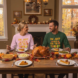 'I'm Just Here For The Turkey' Men’s Long Sleeve Shirt