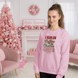 'I Run On Coffee And Christmas Cheer" Unisex Sweatshirt