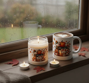 'Just A Girl Who Loves Fall And Books' White Glossy Mug