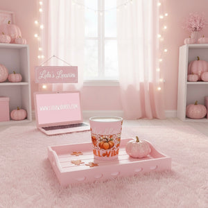 'Hello Fall Vibes' Light Pink Latte Mug