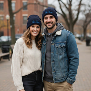 'Lulu's Luxuries' Blue Logo Cuffed Beanie
