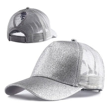 Load image into Gallery viewer, Glitter High Ponytail Baseball Cap
