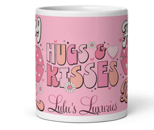 'Feeling Lucky' White & Pink Glossy Mug