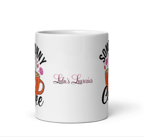 'Some Bunny Needs Coffee' White Glossy Mug