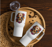 Load image into Gallery viewer, &#39;Skull With Flowers&#39; Travel Mug With A Handle
