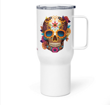 Load image into Gallery viewer, &#39;Skull With Flowers&#39; Travel Mug With A Handle
