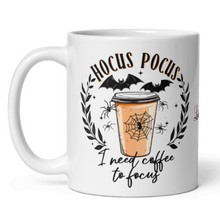 Load image into Gallery viewer, &#39;Hocus Pocus I Need Coffee To Focus&#39; White Glossy Mug
