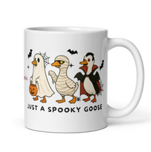 Load image into Gallery viewer, &#39;Just A Spooky Goose&#39; Halloween White Glossy Mug
