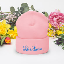 Load image into Gallery viewer, &#39;Lulu&#39;s Luxuries&#39; Blue Logo Cuffed Beanie
