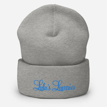 Load image into Gallery viewer, &#39;Lulu&#39;s Luxuries&#39; Blue Logo Cuffed Beanie
