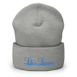 'Lulu's Luxuries' Blue Logo Cuffed Beanie