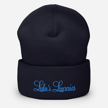 Load image into Gallery viewer, &#39;Lulu&#39;s Luxuries&#39; Blue Logo Cuffed Beanie
