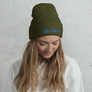 'Lulu's Luxuries' Blue Logo Cuffed Beanie