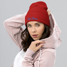 Load image into Gallery viewer, &#39;Lulu&#39;s Luxuries&#39; Blue Logo Cuffed Beanie
