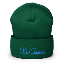 Load image into Gallery viewer, &#39;Lulu&#39;s Luxuries&#39; Blue Logo Cuffed Beanie
