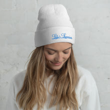 Load image into Gallery viewer, &#39;Lulu&#39;s Luxuries&#39; Blue Logo Cuffed Beanie
