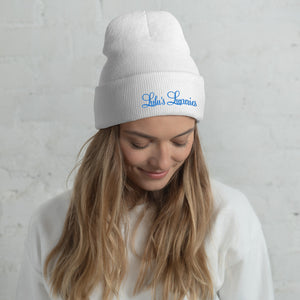 'Lulu's Luxuries' Blue Logo Cuffed Beanie