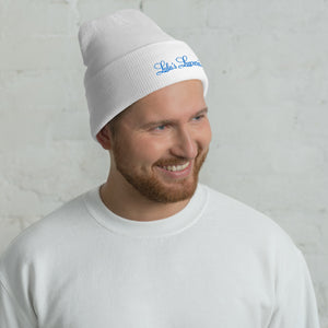 'Lulu's Luxuries' Blue Logo Cuffed Beanie