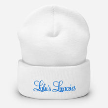 Load image into Gallery viewer, &#39;Lulu&#39;s Luxuries&#39; Blue Logo Cuffed Beanie
