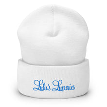 Load image into Gallery viewer, &#39;Lulu&#39;s Luxuries&#39; Blue Logo Cuffed Beanie
