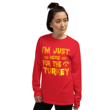 Load image into Gallery viewer, &#39;I&#39;m Just Here For The Turkey&#39; Men’s Long Sleeve Shirt
