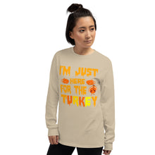 Load image into Gallery viewer, &#39;I&#39;m Just Here For The Turkey&#39; Men’s Long Sleeve Shirt
