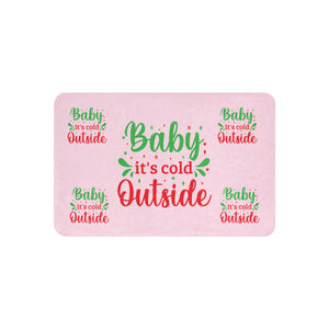 'Baby It's Cold Outside' Pink Sherpa Blanket