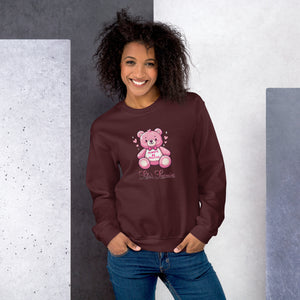 'Always Be Positive Pink Teddy Bear' Unisex Sweatshirt