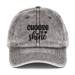 'Choose To Shine' Vintage Cotton Twill Cap