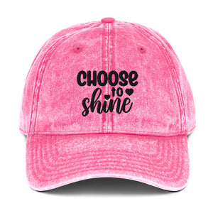 'Choose To Shine' Vintage Cotton Twill Cap