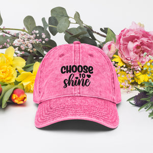 'Choose To Shine' Vintage Cotton Twill Cap