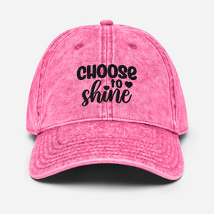 'Choose To Shine' Vintage Cotton Twill Cap