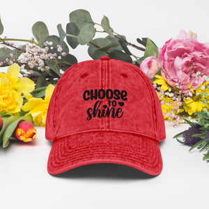 'Choose To Shine' Vintage Cotton Twill Cap