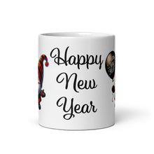 Load image into Gallery viewer, &#39;Happy New Year Gnomie&#39; White Glossy Mug
