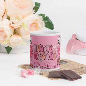 'Feeling Lucky' White & Pink Glossy Mug