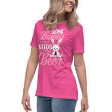 Load image into Gallery viewer, &#39;Some Bunny Needs Beer&#39; Women&#39;s Relaxed T-Shirt
