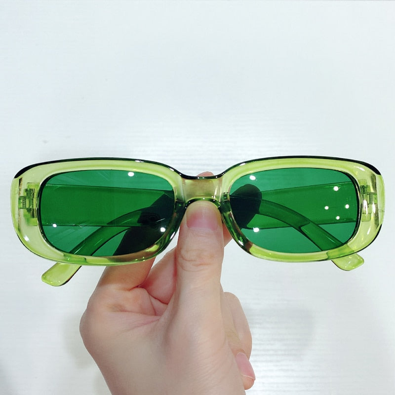 4Flaunt Futuristic Series Street Wear Y2K Rectangle Sunglasses - Neon Green