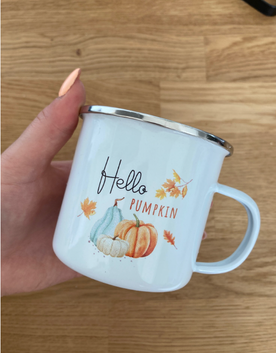 IQ Accessories Latte Coffee Mug hello fall Tea Cup Hot Cocoa oversized