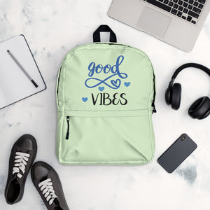 'Good Vibes' Green Backpack