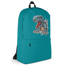 Load image into Gallery viewer, &#39;Dinosaur T-Rex Turquoise&#39; Backpack
