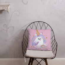 Load image into Gallery viewer, &#39;You Make Me Smile Unicorn Crown&#39; Basic Pillow
