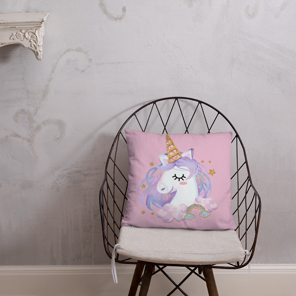 'You Make Me Smile Unicorn Crown' Basic Pillow