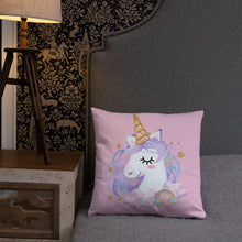 Load image into Gallery viewer, &#39;You Make Me Smile Unicorn Crown&#39; Basic Pillow
