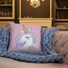 Load image into Gallery viewer, &#39;You Make Me Smile Unicorn Crown&#39; Basic Pillow
