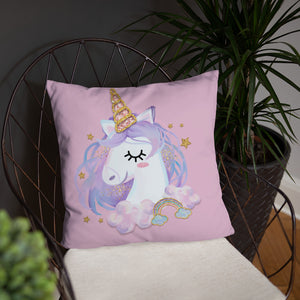 'You Make Me Smile Unicorn Crown' Basic Pillow