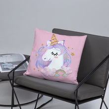 Load image into Gallery viewer, &#39;You Make Me Smile Unicorn Crown&#39; Basic Pillow
