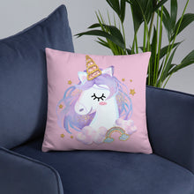 Load image into Gallery viewer, &#39;You Make Me Smile Unicorn Crown&#39; Basic Pillow
